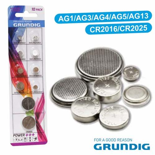 8711252141183 PILHA LITHIUM BOTÃO AG1/3/4/5 CR2016/CR2025 10X BLISTER - Pack pilhas Lithium botão - Tipo de Pilhas: 2x AG1 / 2x AG3 / 1x