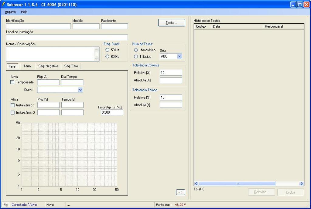 4. Ajustes do software Sobrecor INSTRUMENTOS PARA TESTES ELÉTRICOS 4.1 Abrindo o Sobrecor Na pasta CE-600X Aplicativos dê um duplo clique no ícone do software Sobrecor. Figura 17 Figura 18 4.