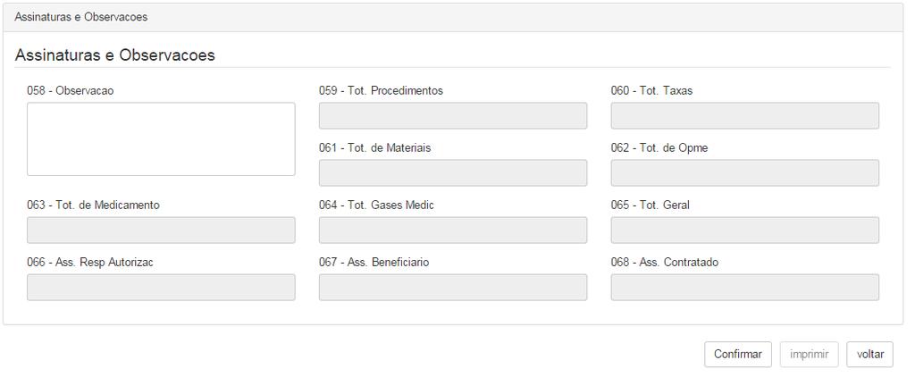 Portal do Prestador Guia SP/SADT - Liberação Os dados da execução não serão preenchidos no momento da liberação da guia Na tela de assinaturas e observações, caso seja necessário,