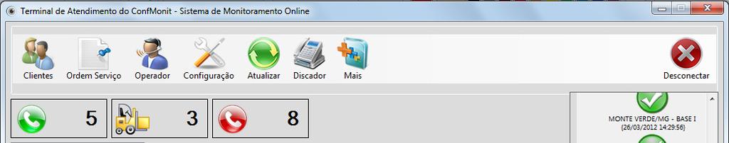 1. Introdução ao Terminal de Atendimento Para se desconectar do Terminal de Atendimento clique em Desconectar no lado superior direito do Terminal