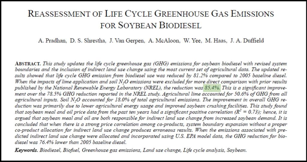 Nos EUA, o Biodiesel é considerado Um Biocombustível