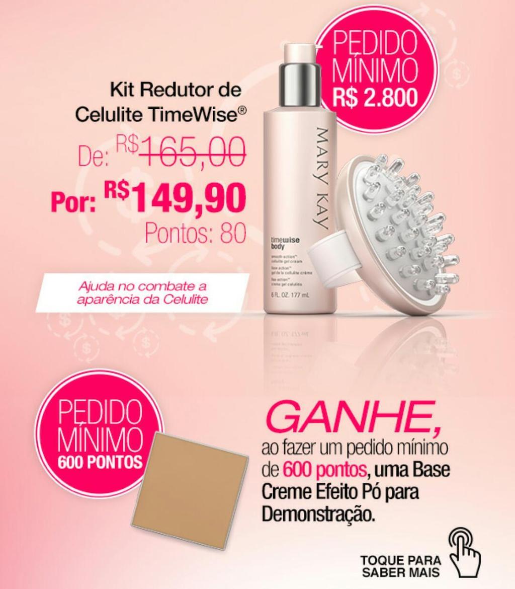 KIT REDUTOR DE CELULITE TIME WISE GEL CREME Este produto tem um potencial gigante para sua base de clientes = 9 em cada 10 mulheres tem celulite TRATAMENTO O ANO INTEIRO Resultados rápidos: primeiras