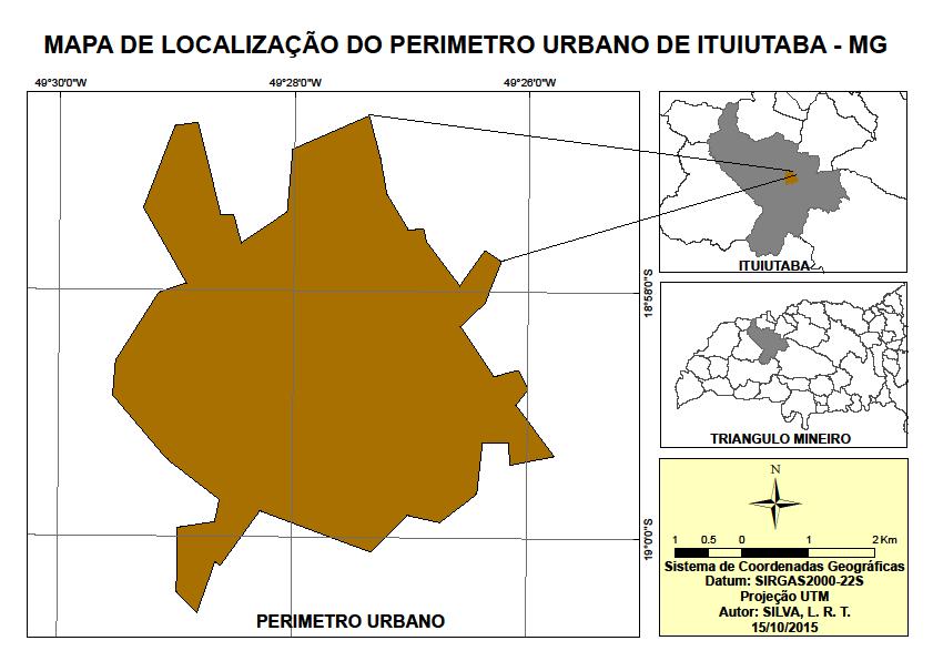 Figura 1: Localização do perímetro urbano do município de Ituiutaba MG.