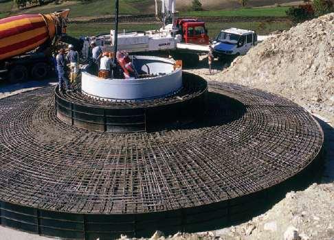 Aditivos para concreto para fundações duráveis e alta torres de turbina Produtos para fundação de concreto alta qualidade: GLENIUM SKY RHEOMATRIX MASTERFIBER Grande facilidade de processamento
