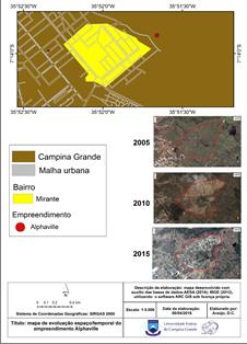 Figura 5. Empreendimento Alphaville Campina Grande e evolução no espaço tempo de 10 anos.