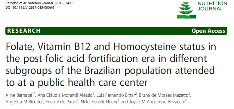 Fortificação das farinhas com ferro e ácido fólico no Brasil: evidências ÁCIDO FÓLICO
