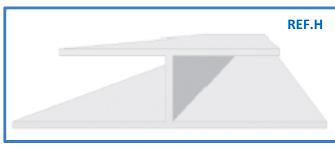 Perfil em PVC composto por 2 peças para união de placas com fixação oculta. Comprimento: 3,00mts.