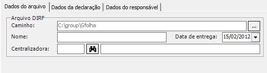 Selecione o Ano exercício (calendário) da DIRF.