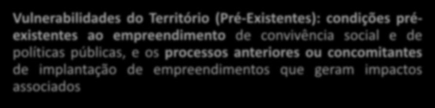 características de sua implantação/operação que promovem ou acirram os riscos às crianças, aos adolescentes e às mulheres Vulnerabilidades dos Grupos: