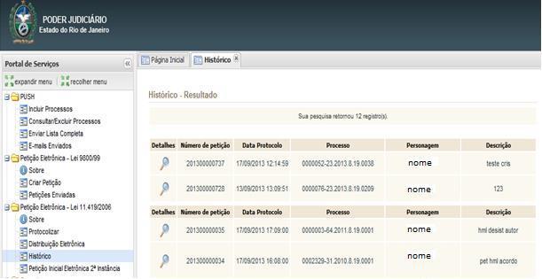 OBSERVAÇÃO: Selecionando Outros Períodos, é possível informar qualquer data inicial e final para a consulta ao histórico, desde que seja respeitado um intervalo máximo de 30 dias entre ambas.