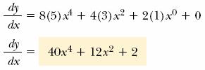 Substituindo isso na equação que traduz a definição de derivada, obtém-se - Exemplo 2: Encontre a derivada de Solução: Aplicando a equação na qual está contida a definição de derivada a cada termo