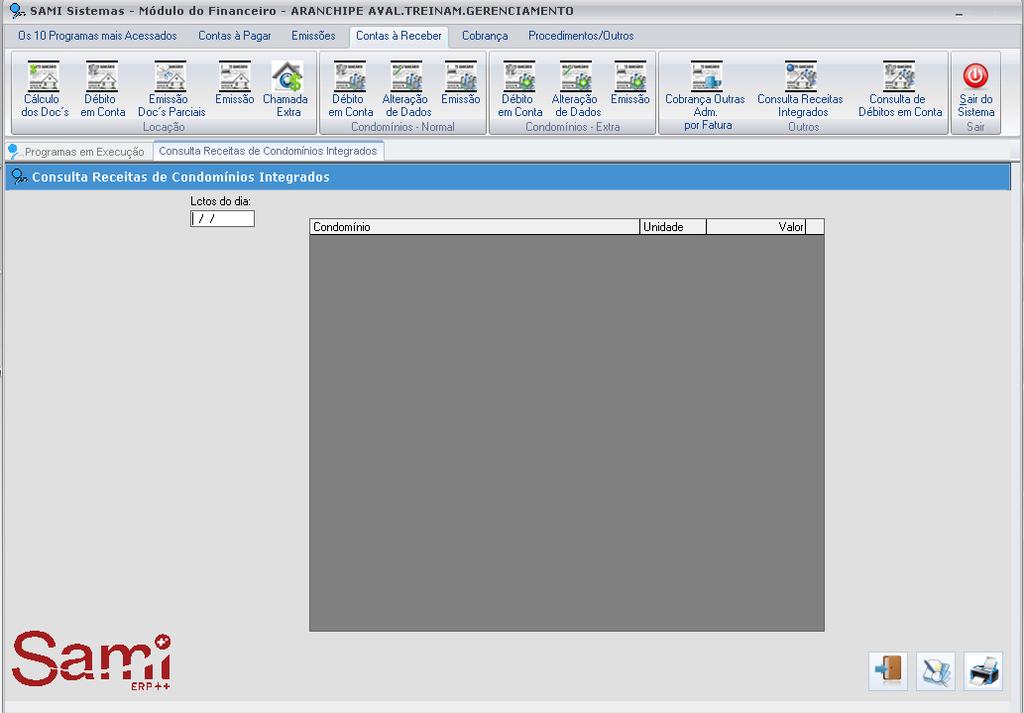 3.4.2. Consulta Receitas Integrados Acesse o módulo FINANCEIRO/ CONTAS À RECEBER/ OUTROS/ CONSULTA RECEITAS INTEGRADOS.