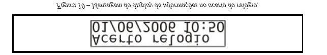 4.6 Acerto de data e hora (comando F e R) Para fazer o acerto de data e hora execute o comando F e R.