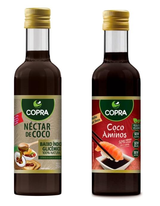 Uma porção de 5ml (1colher de chá) equivale a 20 calorias. O Coco Aminos Copra está disponível em embalagem de vidro com 250 ml.