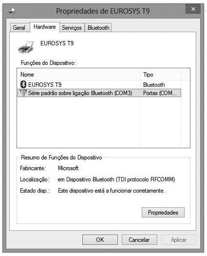 10 - Por favor verifique qual foi a porta COM associada a esta impressora.