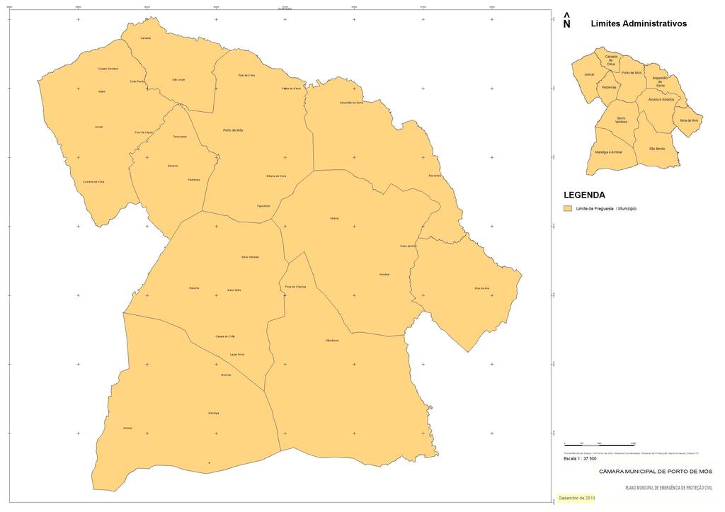 PÁGINA 7 DE 182 Figura 1 Enquadramento Geográfico do município de Porto de Mós (Fonte: PMDF) Este documento foi elaborado tendo em consideração os principais riscos existentes no município, conforme