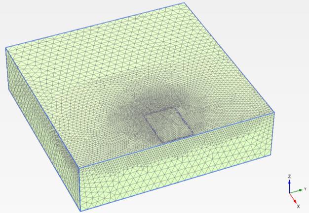 3.2.3. 3D numerical solution The finite element mesh may be seen in Figure 11a, with all the 84 wells represented to the same depth reached in