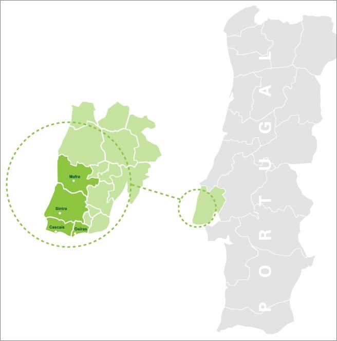 ÁREA DE INTERVENÇÃO E INFRA-ESTRUTURAS Cascais Mafra Oeiras Sintra 5 3 Ecocentro da Ericeira 2