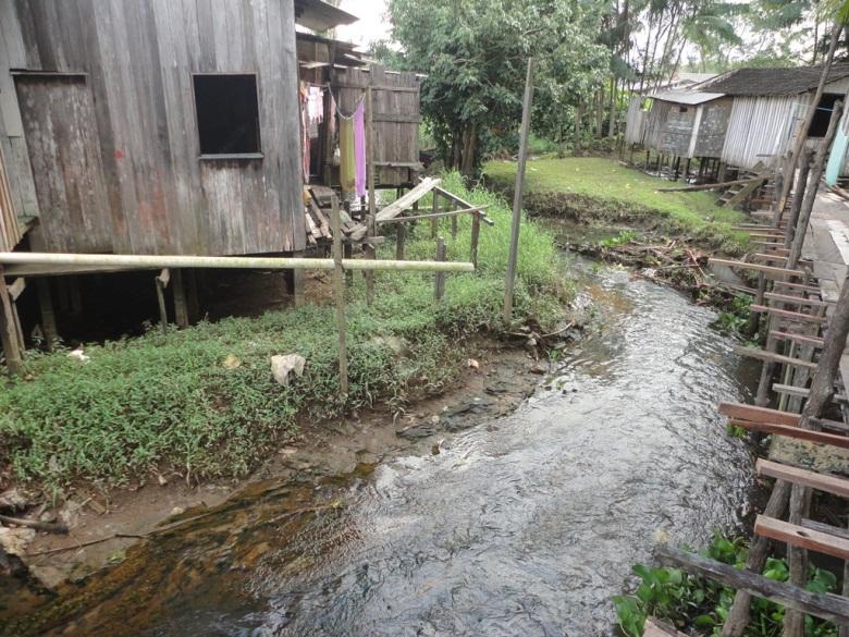 do ambiente como a ausência de resíduos, agua clara e morfos, no entanto é notório que conforme a aproximação do rio para a zona urbana, essa característica vai se