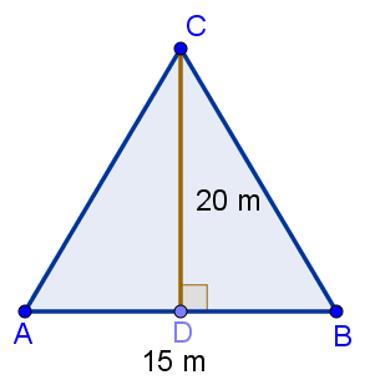 b) Calcule a área de um triângulo de base 6 cm e altura 8 cm.