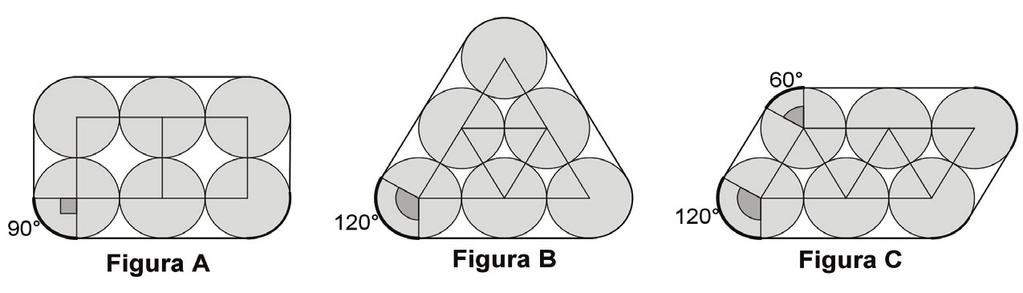 5 QUESTÃO Nas figuras A, B e C traças segents que une s centrs ds círculs, c na figura a seguir. Marcas tabé valr de alguns ânguls centrais.