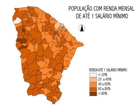 estado do Ceará Figura 4 - Situação da população sem instrução e com renda mensal menor que 1