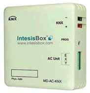 SISTEMAS DE CONTROLO BMS (Sistema de controlo de edifícios) MD-AC-KNX CARACTERÍSTICAS - Interfaces BMS para ligar as unidades a um sistema KNX - As diferentes portas de conversão disponíveis permitem