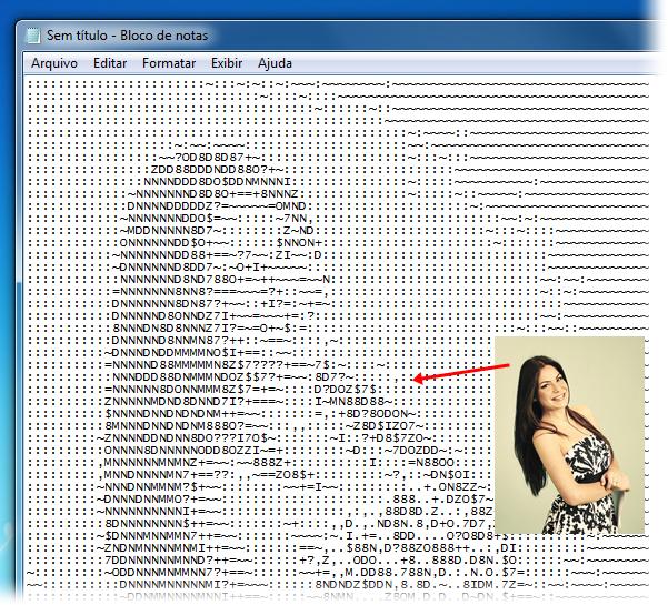 5 de 9 Existem vários programas que transformam fotografias em ASCII art, uma forma de arte na qual a imagem é recriada usando símbolos e caracteres.