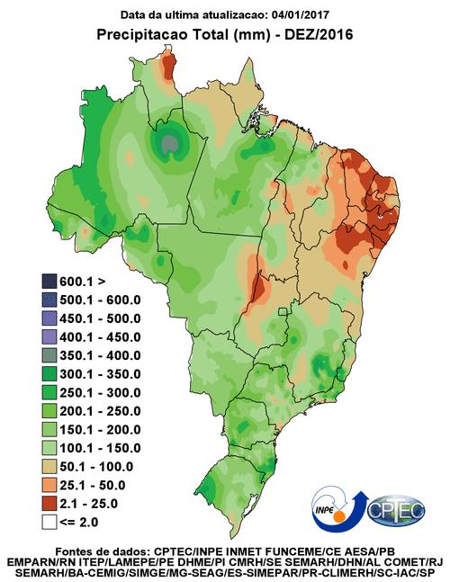 pancadas de chuva isoladas ocorreram na região durante este período,