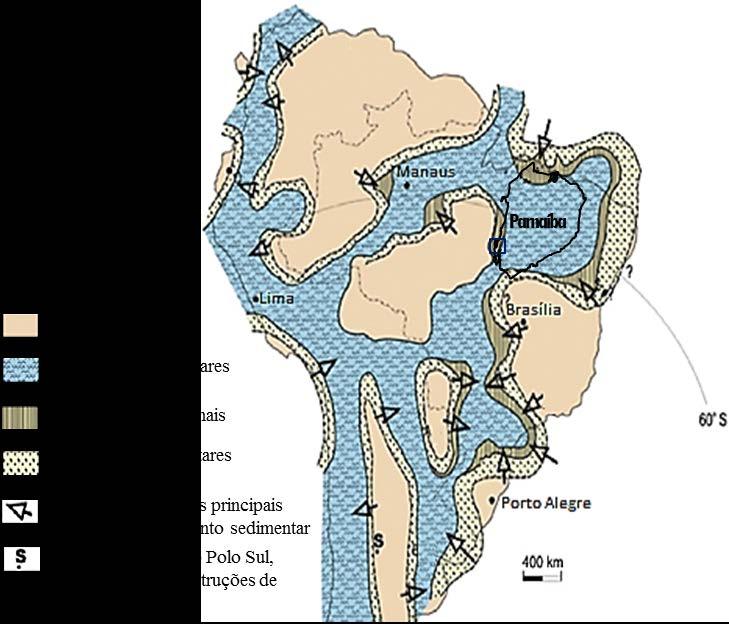14 As sequências paleozóicas da Bacia do Parnaíba situam-se no estado de estabilização da plataforma Sul-Americana, e são separadas por discordâncias relacionadas às flutuações dos elevados níveis