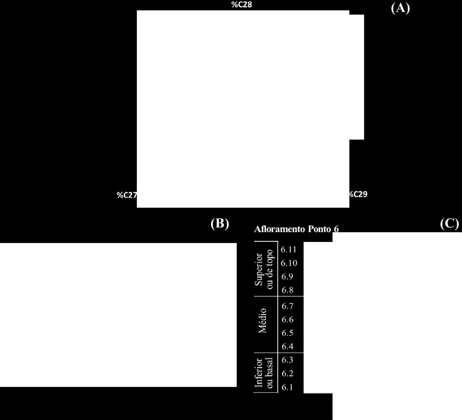 (2015) 5.3.1.3 Distribuição de terpanos tricíclicos e tetracíclico Os cromatogramas de massas da relação m/z 191, característico dos hidrocarbonetos da família dos terpanos, são mostrados na Figura 23.
