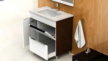 Lavatório cerâmico - branco - Sistema de gavetas e porta soft - close