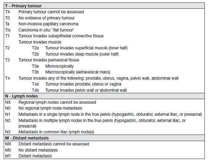 ANEXO I Figura I.1:Classificação TNM do carcinoma da bexiga.