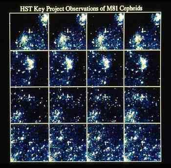 Estrelas variáveis (Cefeidas) São estrelas com luminosidade variável Cefeidas: Em 1784 uma estrela na constelação de Cepheus foi
