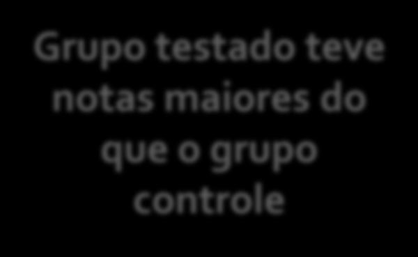 dois grupos, um controle e outro testado Mortalidade obtida