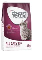 ALL CATS 10+ Para gatos senior com mais de 10 anos de idade, com baixo consumo de energia - com um perfil adaptado de nutrientes adequados à idade *: Apoio da função renal Vitalidade Proteção das