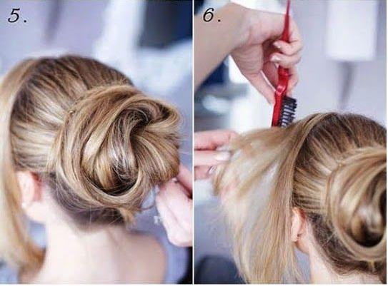 7 Puxe a mecha para baixo do penteado, e prenda-a com um grampinho em baixo do coque.