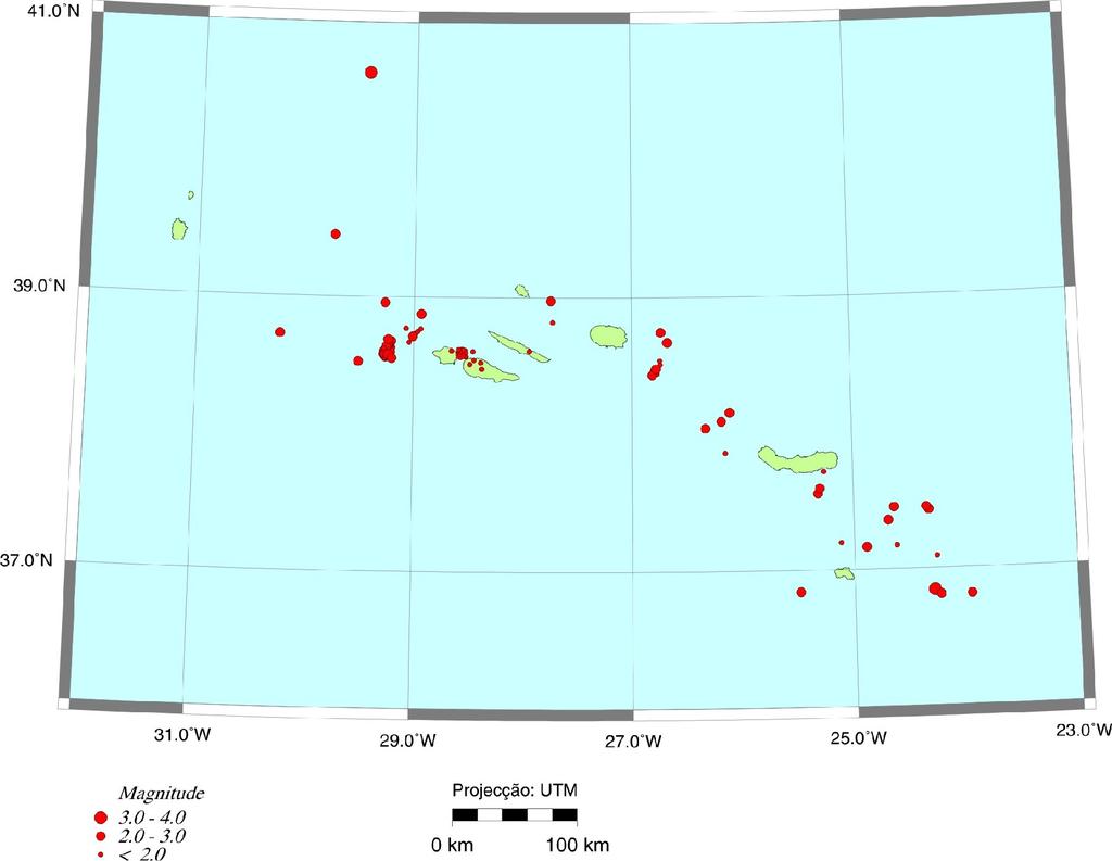 Tabela 2. Listas de sismos no Arquipélago da Madeira e área adjacente Maio 2 Data 2--7 2--8 2--9 2-- 2-- Hora Latitude Longitude Prof 9:4:4 :7:4 ::2 :4:6 :7:6 82 2.697.474.64.64-6.668 -.8-7.2-7. -7.