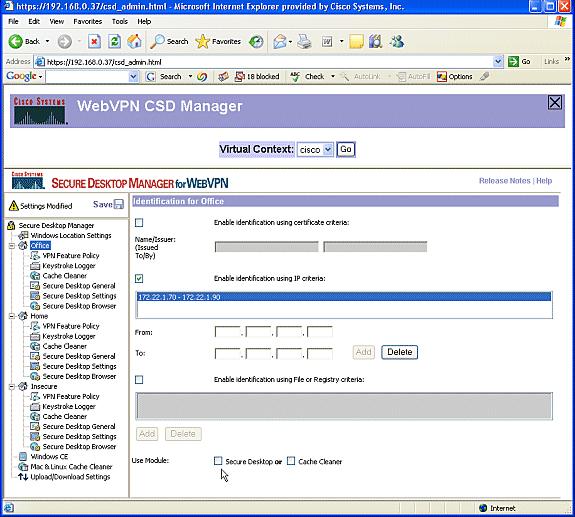 2. No painel esquerdo, clique a segunda HOME da configuração de local de Windows.Certifique-se do módulo do uso: O Secure Desktop é verificado.