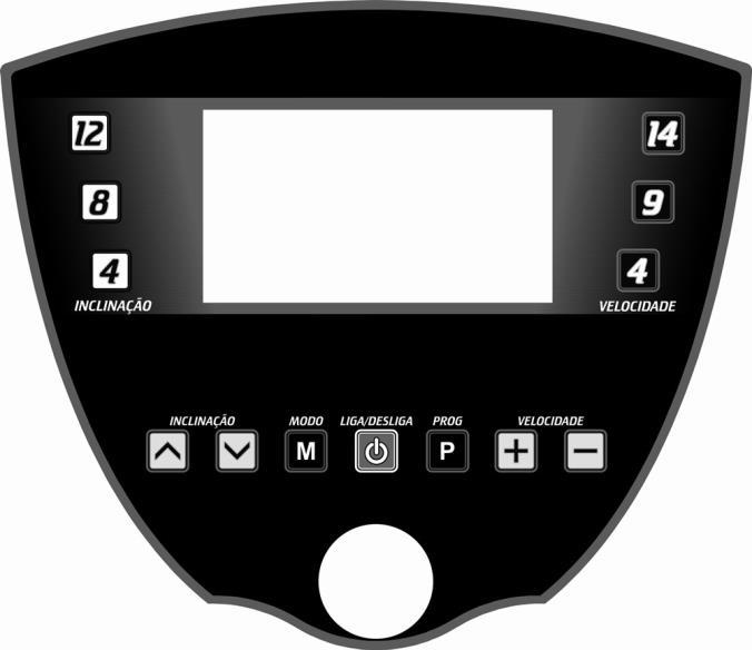 INSTRUÇÕES DO PAINEL 1. No modo stand by, pressione a tecla ON/OFF, a maquina irá começar por volta de 1.0KM/H depois de 3 segundos. 2.