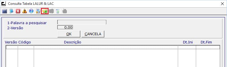 Importação da tabela de Lancamento