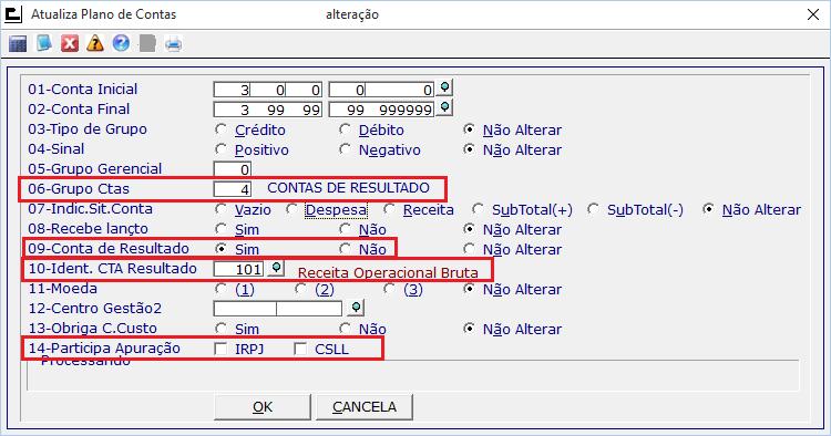 manutenção plano de contas.