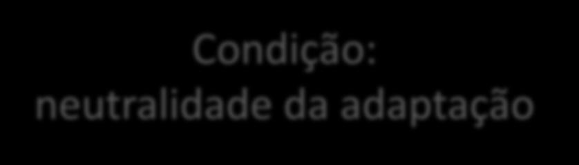 VPL PFC 2 = 0 Condição: neutralidade da adaptação VPL AFC + VPL PFC = 0