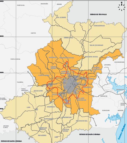 Região Metropolitana de Curitiba Lei Estadual Nº 12248-31/07/1998 criou o Sistema Integrado de Gestão e Proteção dos Mananciais da Região Metropolitana de Curitiba.