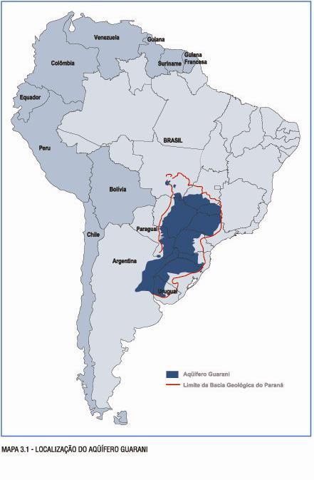 AQUÍFERO GUARANI ÁREA BRASIL70% = 10% ARGENTINA 19% = 8% PARAGUAI 6% = 18% URUGUAI 5% = 33% POPULAÇÃO TOTAL: 30 milhões hab.