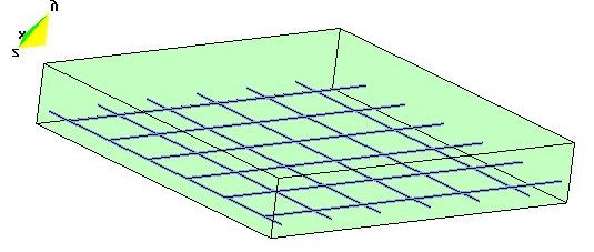 A laje de lado L = 130cm e espessura t = 10cm apresenta uma área central de 20x20cm carregada com uma força de 150kN.
