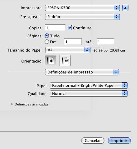 Seleção das opções básicas de impressão Depois de abrir o arquivo para impressão, abra a janela Imprimir para selecionar as opções de impressão. 1.