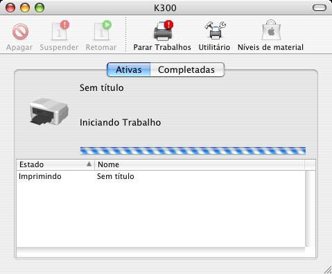 2. Selecione a partir das opções a seguir: Para cancelar a impressão, clique no trabalho de impressão e clique em Apagar.