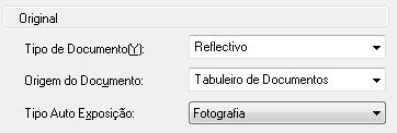 Seleção do tipo de documento ou imagem 1. Selecione o tipo de original que pretende escanear em Tipo de Documento. Selecione Reflectivo para documentos ou fotos. 2.