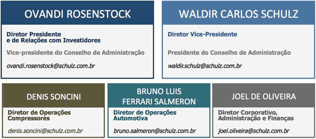 Relatório da Administração Adicionalmente a essas iniciativas, a Schulz oferece aos colaboradores e seus dependentes, convênio odontológico e seguro de vida, bem como promove o Programa de Vacinação